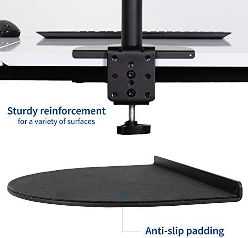 VIVO Steel Reinforcement Bracket Mount Plate for Thin, Glass, and Other Fragile Table Top Surfaces, Compatible with Most Monitor Stand C-Clamp Installations, Anti-Slip No Scratch, Black, STAND-AC01R