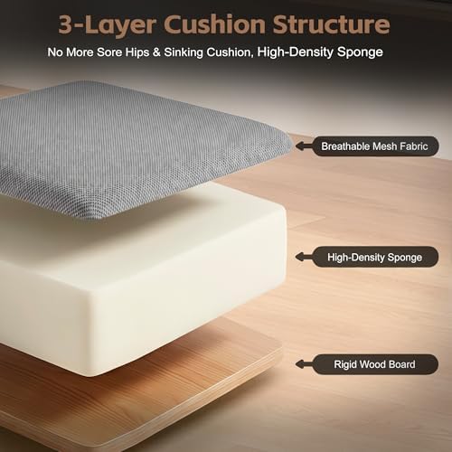 Vonesse Gaming Chair, Desk Chair with Linen Breathable Mesh Fabric, Office Chair with Adjustable Lumbar Support, Computer Chairs with Footrest and Headrest (Gray)