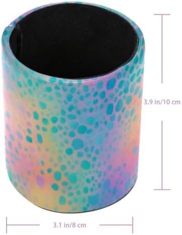 Leather Pen Holder for Desk, Leopard Print Pencil Cup Pen Organizer Makeup Brush Holder for Office Home Kids Countertop Desk Accessory Storage