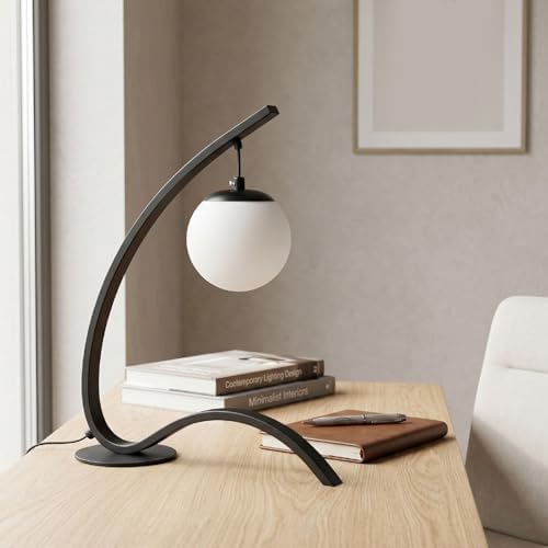 Luocute LED Bedside Lamp, 3 Brightness Levels 3 Color Temperatures Eye Caring Anti Glare Creative Desk Lamp with Iron PVC Construction, for Home Hotel Bedroom Study (Black)