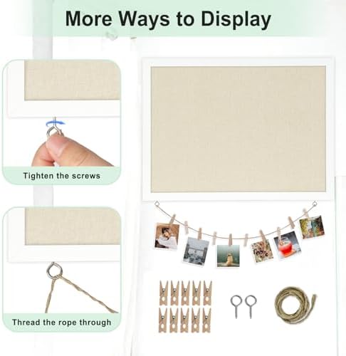 DOLLAR BOSS Double-Sided Bulletin Boards with Linen, 30"x20" Cork Board