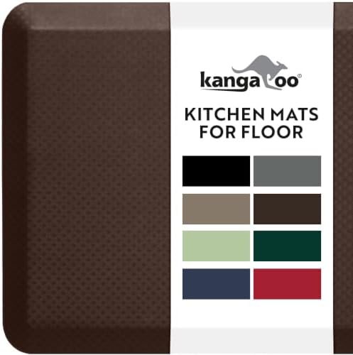 KANGAROO Cushioned Anti Fatigue Kitchen Mats for Floor, 20x32 Chocolate
