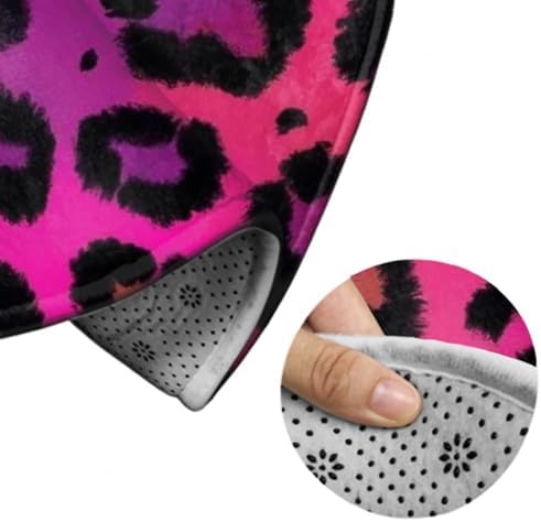 Room Sofa Yoga Soft Round Carpet, Home Decor Non Slip Kitchen Office Circle Rug, Machine Washable Modern Round Area Rug Hot Pink Tie Dye Leopard Cheetah Print