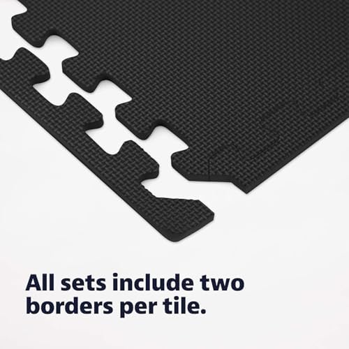 We Sell Mats Interlocking Foam Floor Tiles - 3/8" Thick Black 18-Pack