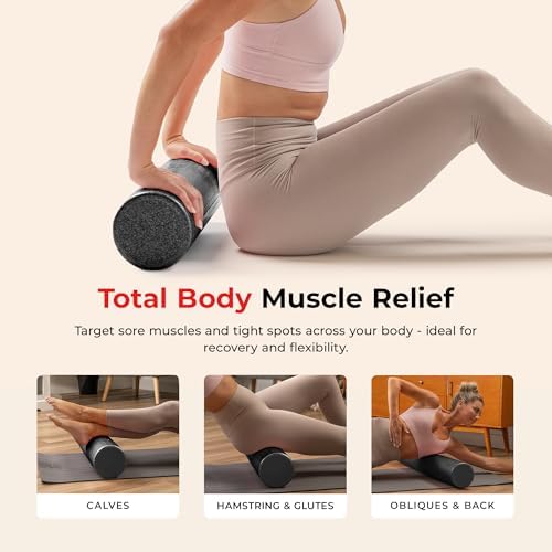 Sunny Health & Fitness 18" Black High-Density Yoga Foam Roller