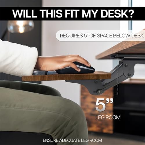 VIVO Vintage Brown Under Desk 25 x 10 inch Keyboard Tray, MOUNT-KB03N
