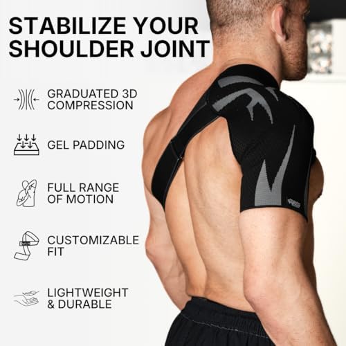Anaconda Fightwear Shoulder Brace (XX-Large) -Rotator Cuff Compression Support with Gel Pad for Shock Absorption & Joint Health-Adjustable Fit for Left/Right Shoulder -Ideal for Athletes, Men and Women