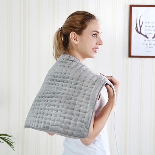 24"x20" Electric Heating pad for Back Neck Shoulder Knee Arms Legs- Electric Heat Pads with 6 Heat Settings & Auto Shut Off &Dry/Moist Heat Heating Pad for Birthday Mother Father Girl Men Women