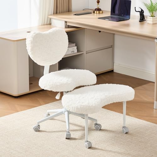 Criss Cross Office Desk Chair with Swivel Footstool, 300lb Capacity