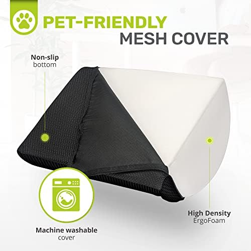 ErgoFoam Foot Rest for Under Desk at Work - Premium Under Desk Footrest - Desk Foot Rest for Lumbar, Back, Knee Pain - Ergonomic Foot Stool Under Desk (Black, Mesh)