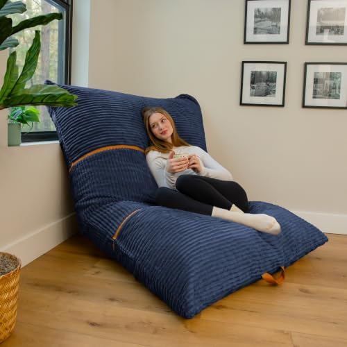 Big Joe Turnabout 3-in-1 Convertible Bean Bag Chair, Midnight Blue