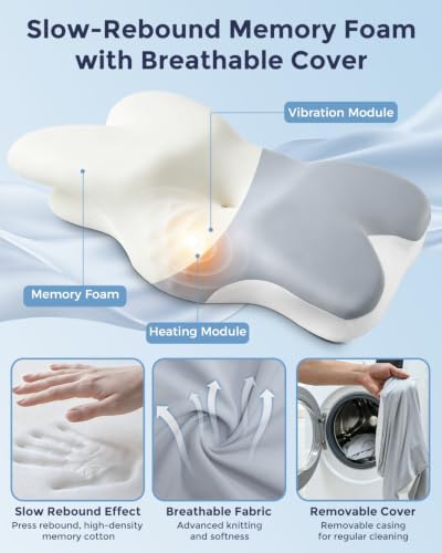 Cervical Neck Pillow for Sleeping Heating Vibrating Neck Support Pillow