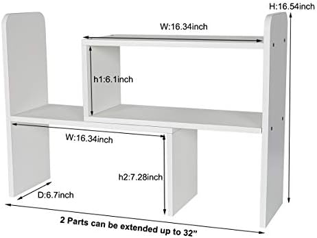 PAG-Mass Desktop Bookshelf Freestanding Wooden Countertop Bookcase Accessories Organizer Display Rack Dorm Desk Storage Shelf