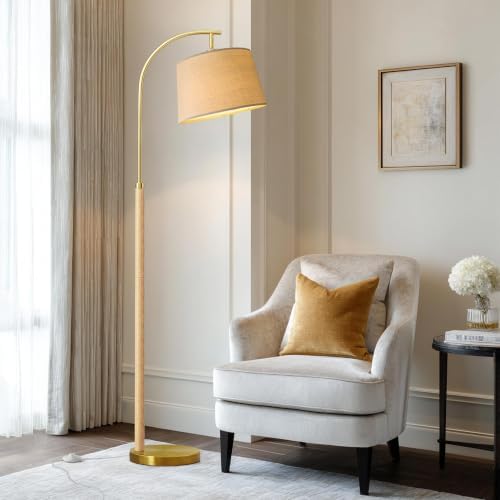 Real Wood Floor Lamps for Living Room Bedroom, 62" Mid Century Modern Lamp