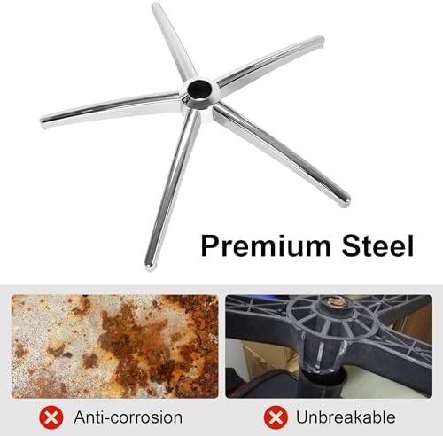 Office Gaming Chair Metal Base Replacement Part with 5 Wheels 5 Bell Glides