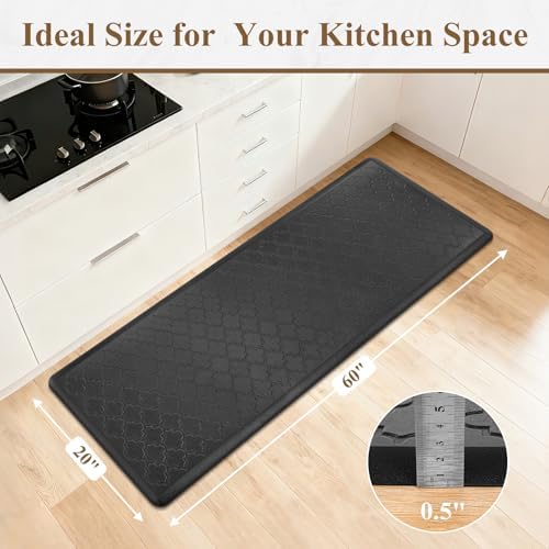 HEBE Anti Fatigue Kitchen Mats for Floor 20"x60", Cushioned Standing Mat