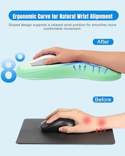 Ergonomic Mouse Pad with Sloped Memory Foam Wrist Rest