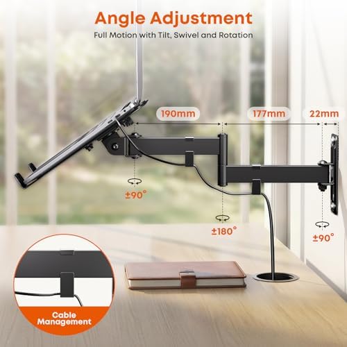 PUTORSEN 2-in-1 Laptop Wall Mount for 10-17" Notebooks & 32" Screens