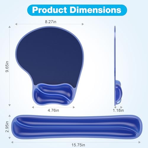 Gel Wrist Rest Mouse Pad Set, Ergonomic Support for Office Gaming