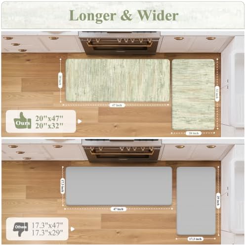 KIMODE Kitchen Mats for Floor Cushioned Anti Fatigue,Green Padded Floor Mat