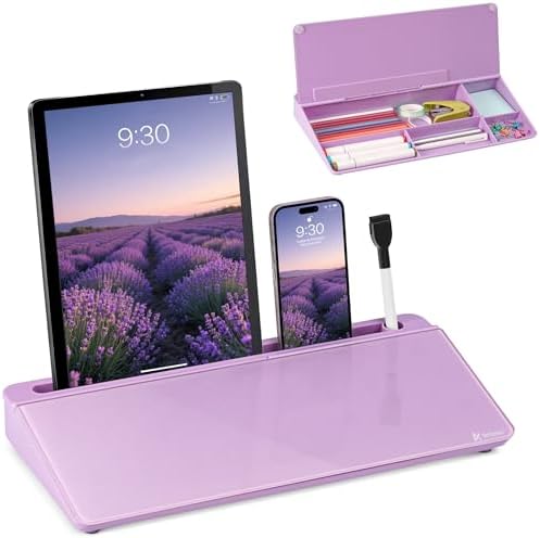 Varhomax Glass Desk Whiteboard with Storage