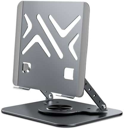 Adjustable Laptop/Tabet Stand for Desk and Gaming, Ergonomic Riser with 360° Rotating Base, Foldable Laptop Computer Holder, Laptop Desktop, More 10-17" Laptops