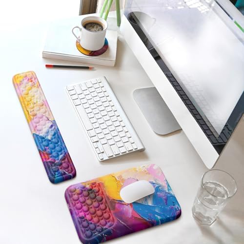 Ospelelf Ergonomic Wrist Rest for Computer Keyboard Pad, Large Arm Rest Wrist Support for Mouse, Relieve Wrist Pain, Multicolored