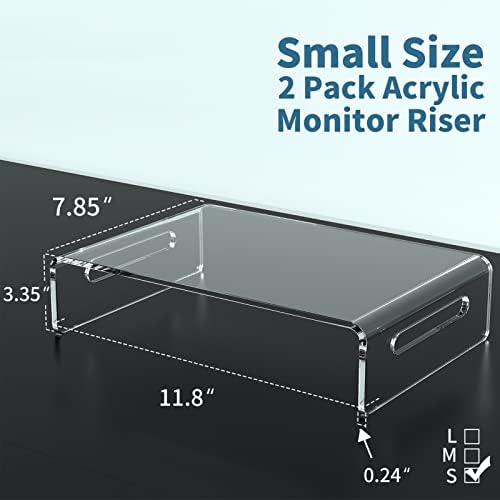 Zimilar 2 Pack Monitor Stand Riser, Acrylic Monitor Stand for Computer