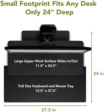 Perfect POSTURE Standing Desk Converter - Dual Monitor Riser - 18" Lift