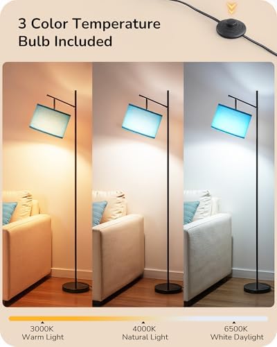 EDISHINE Blue Floor Lamps for Living Room, 64.7" Modern Standing Lamp