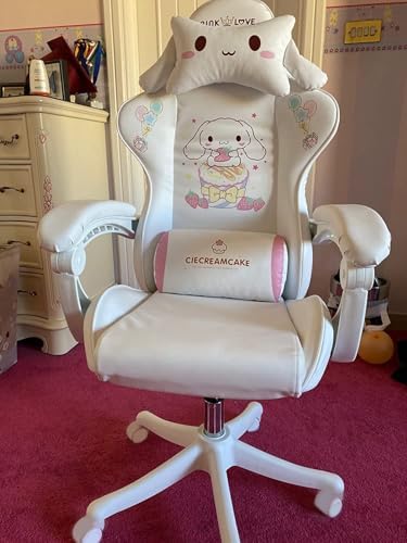 Gaming Chair Adults Gaming Chair Girls Cute Computer Leather Armchair Office Home Swivel Lifting Adjustable Chair