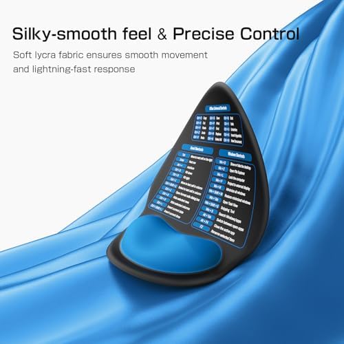 Mouse Pad with Wrist Rest - Ergonomic Memory Foam Excel Office Shortcut