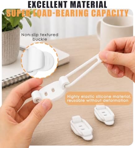 20 Pack Cable Management Clips, Adhesive Cord Organizer-White