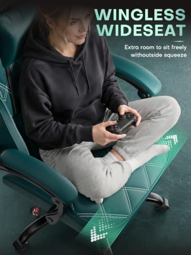 HLDIRECT Gaming Chair with Massager Lumbar Support, 400LBS Weight Capacity