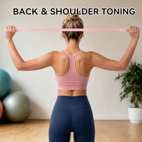 Resistance Band for Women, Silicone Shoulder Opener Back Stretcher,Stretch Bands for Exercise, Pull Exerciser for Posture Correction, Hand Grip Strengthener for Home Gym Office Travel
