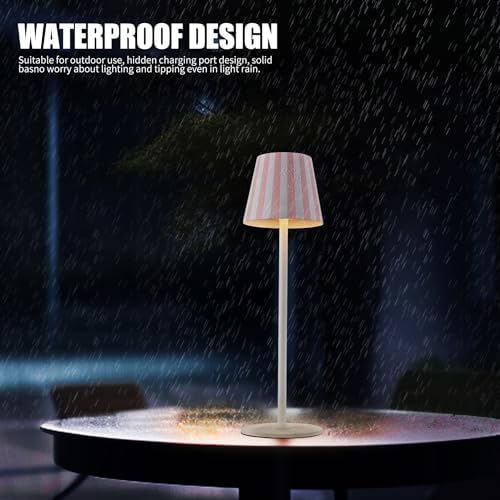 IMQSQIK 2 Pack Cordless Table Lamp, 5000mAh Portable Rechargeable LED Desk Lamp, 3 Color Modes Stepless Dimming Table Light with Memory Function, for Dinner, Patio, Home, Restaurant.