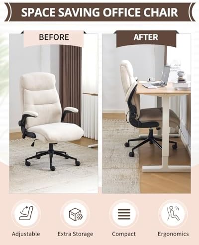 Karl home Ergonomic Office Chair Inflatable Lumbar High Back, Khaki