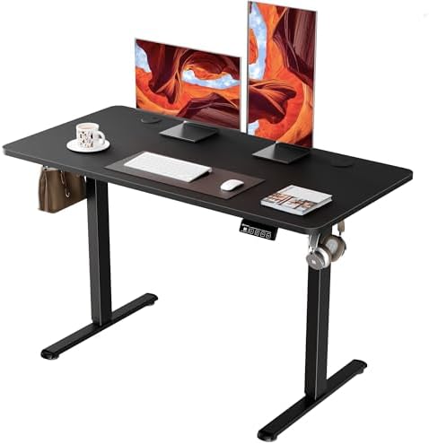 47"x24" Standing Desk, Height Adjustable Sit-Stand Home Office, Black