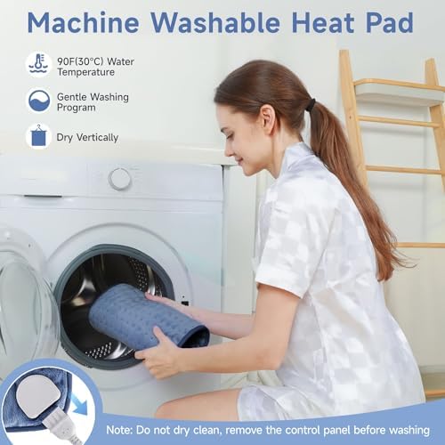 NBKLS Heating Pads for Back Neck Shoulder Pain, Electric Heating Pad Auto Shut Off, Fast Heat, Large Heating Pad Christmas Gift for Women Men, Birthday Gifts for Mom Dad (Blue)