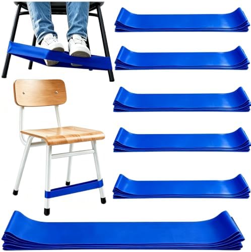 25 Pack Chair Bands for Kids with Fidgety Feet, ADHD Tools for Kids, ROOKEA Sensory Classroom Must Haves for ADHD Kids Fidget Chair Bands ADD Autism ADHD Chair Bands for Classroom Home Chairs
