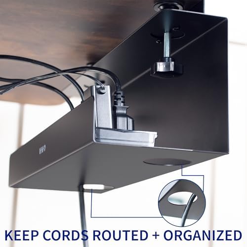 VIVO Black Clamp-on 17 in Cable Management Tray, 2 Pack, DESK-CM6L-2B