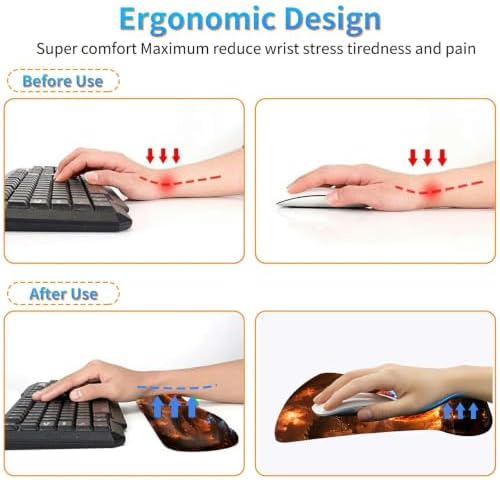 3-in-1 Ergonomic Memory Foam Keyboard Wrist Rest Pad Set, Dragon Egg