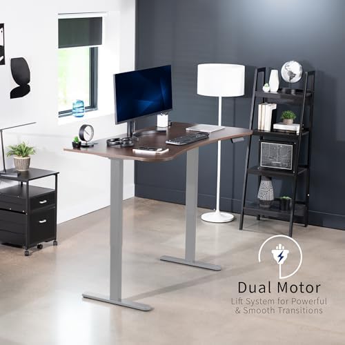 VIVO Dark Walnut 60 x 24 in Standing Desk, DESK-KIT-E2G1D