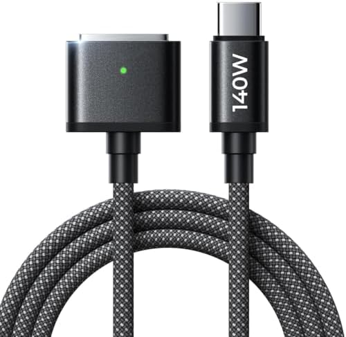 LISEN MacBook Charger Magnetic 140W 3 Cable MacBook Pro Charger, Dark 6.6FT