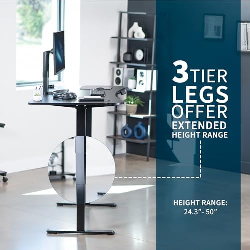 VIVO Black 63 x 32 in Standing Desk, DESK-KIT-2B1B