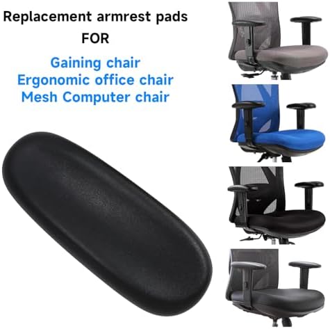 Office Chair Arm Replacement,Gaming Chair Replacement Armrest Arm Pads Universal 4" Mounting Hole Parts(Set of 2) Black