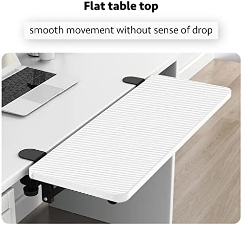 Ergonomics Desk Extender Tray, Suitable for Office. Foldable, Punch-Free Clamp on.Computer Keyborad Tray, Desk Extension Board(21.65"*9.45"(55cm*24cm), White Carbon Fiber)…