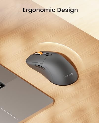 ProtoArc EM15 USB C Mouse, Tri-Mode Bluetooth Mice for Laptop, Gray