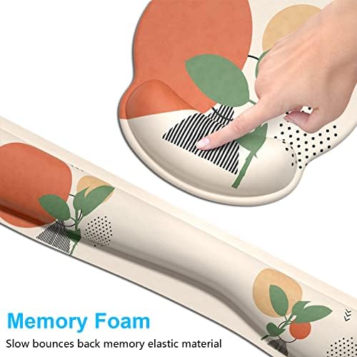 Dapesuom Keyboard Wrist Rest and Mouse Pad with Wrist Support, Memory Foam Cushion for Keyboard and Mouse Set, Ergonomic Desktop Pad Rests with Non Slip Base for Easy Typing & Pain Relief, Painting