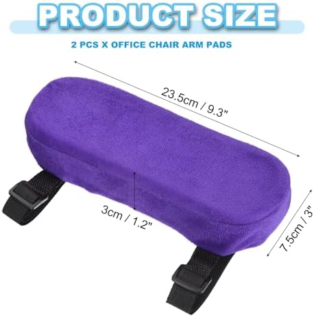 PATIKIL Office Chair Arm Pads, 2 pcs Office Chair Arm Cover Soft Office Chair Armrest Pads Memory Foam Cotton Removable Washable for Desk Computer Gaming, Purple Blue